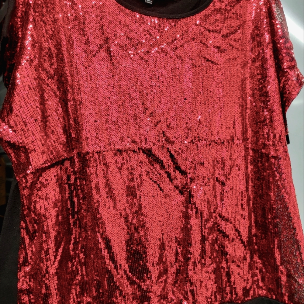 COPY - Red & black sequin T shirt (REPOST)